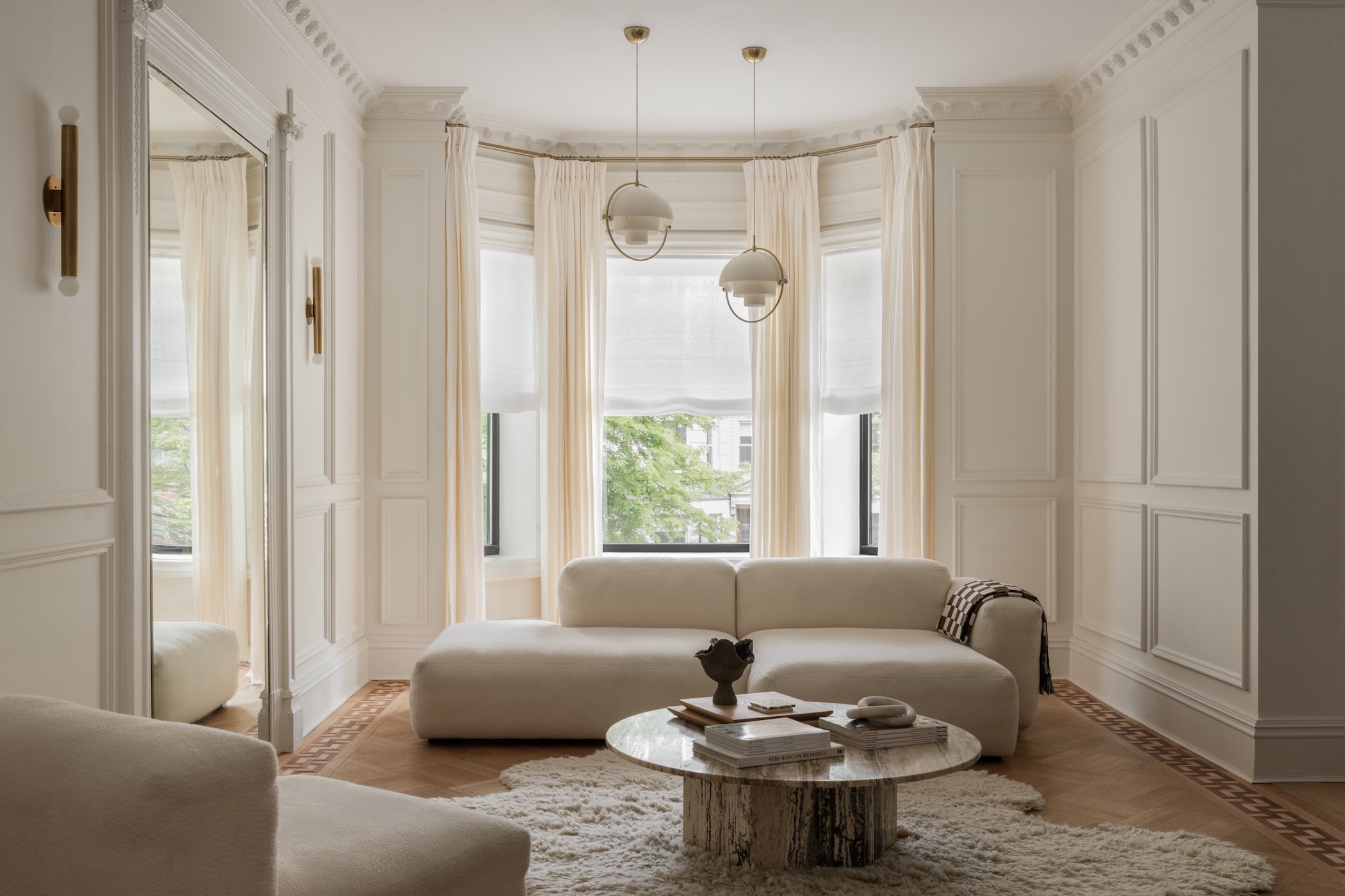 Sheer Linen Relaxed Roman Shades in Pearl image